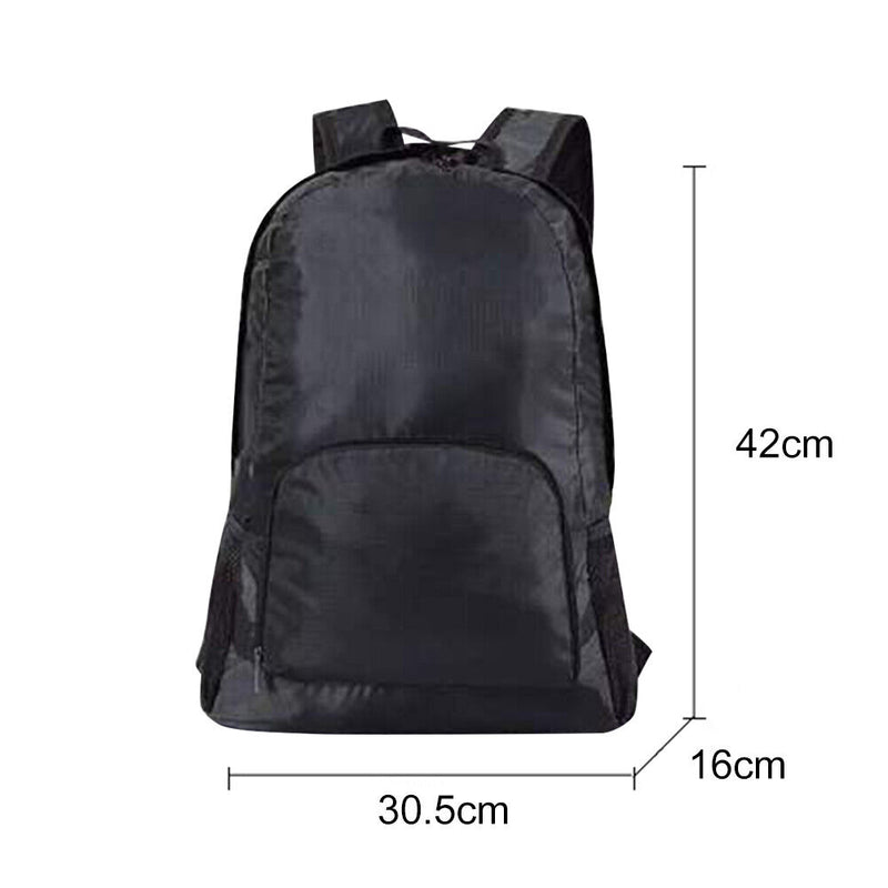 20L Men Women Backpack Folding Lightweight Trekking Travel Rucksack (Black)