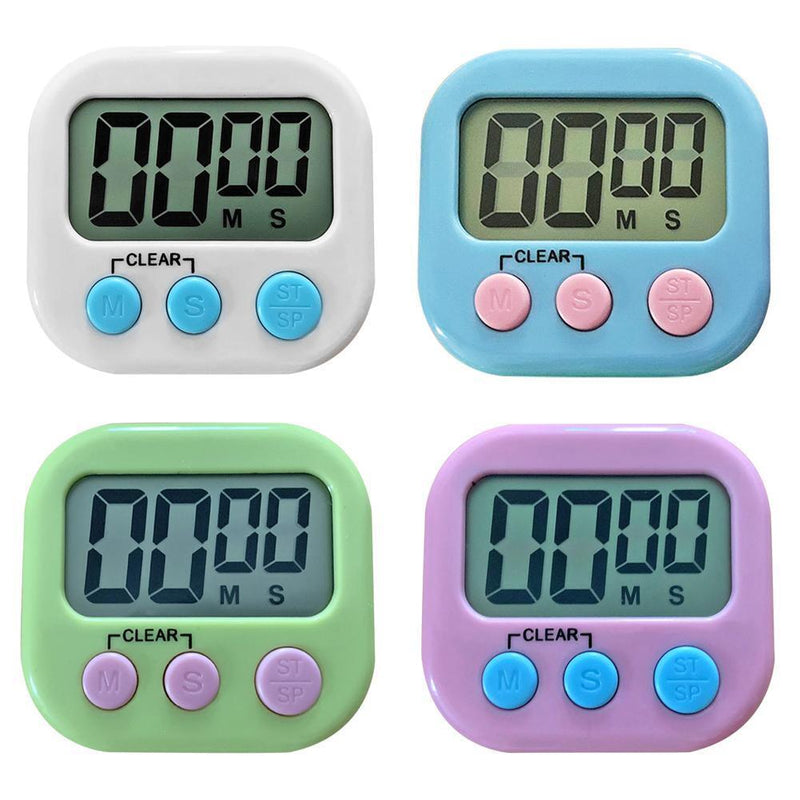5pcs LCD Digital Timer Magnetic Kitchen Countdown Alarm Clock (Green)