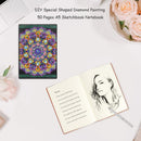 DIY Mandala Special Shaped Diamond Painting 50 Pages A5 Sketchbook Diary Book