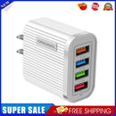 4 Port USB Wall Charger Portable Phone Tablet 3.1A Power Adapter (US White)