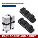 Nylon Travel Tied Cargo Luggage Belt Strap Buckles Camping Kits (Black) Newly