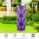 Strawberry Planter Pot Stackable Flowerpots Plants Seedling Holder (Purple)