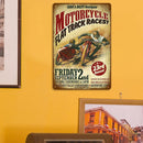 Weatherproof Retro Chic Motorcycle Sign Iron Painting Wall Drawing (1) Newly