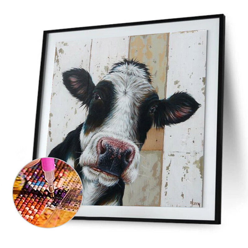5D DIY Full Drill Diamond Painting Cow Cross Stitch Embroidery Mosaic Kit Newly