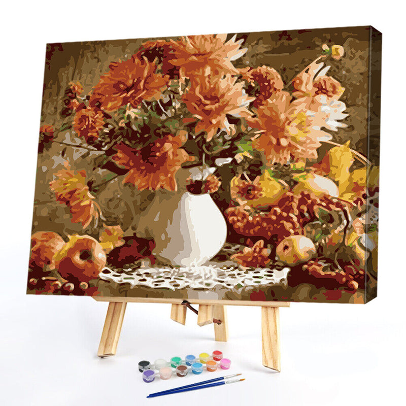 DIY Digital Oil Painting By Numbers Kits Desk Flowers Modern Wall Art Decoration