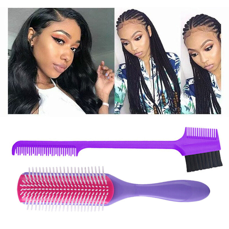 Multifunctional Rib Comb Edge Brush Double-Headed Eyebrow Brushes Head Massag