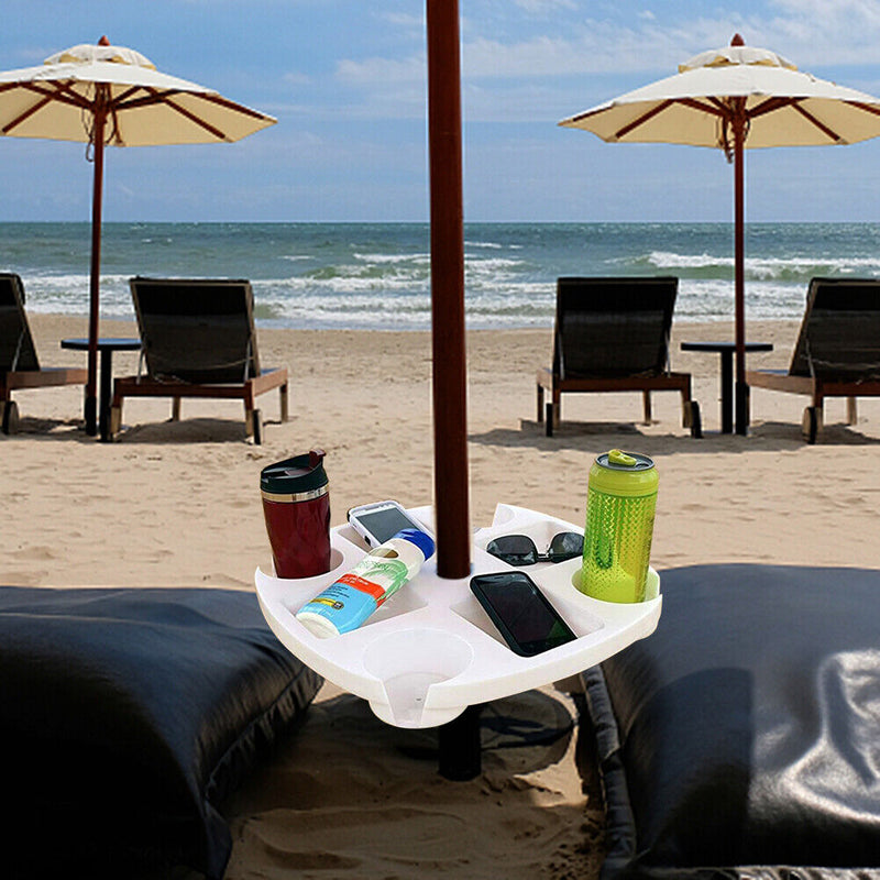 Beach Umbrella Table Tray Snack Water Cup Holder Beverage Bottle Holder