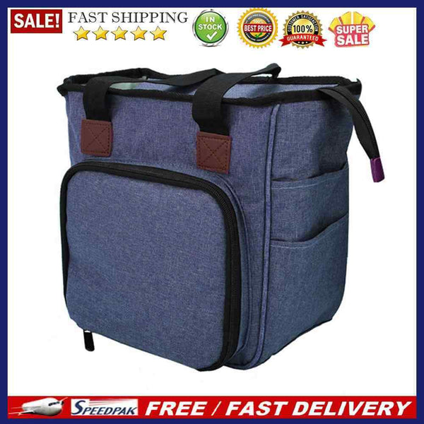 Knitting Bag Yarn Wool Crochet Storage Sewing Needle DIY Organizer (Blue)