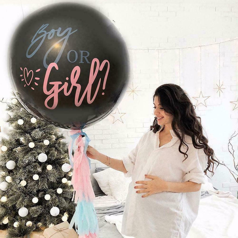 36inch Girl or Boy Gender Reveal Latex Confetti Balloon Baby 8U7Y Party M5E1