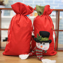 Christmas Bell Candy Gift Drawstring Pocket Children Santa Deer Snowman Bags