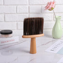 Wood Handle Neck Face Duster Hairbrush Salon Cutting Hairdressing Styling Tool
