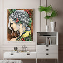 Flower Girl Oil Paint By Numbers Kit DIY Drawing Picture for Adults Home De
