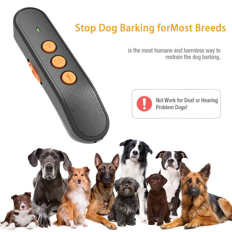 Ultrasonic Dog Repeller Anti Barking Pet Chaser Training Supplies (Black) Newly