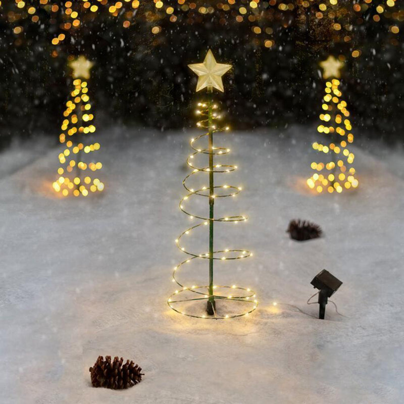 Solar Powered LED Christmas Tree Lawn Light Outdoor Garden Lamp (2pcs)