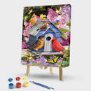 Painting By Numbers Kit DIY Bird House Canvas Oil Art Picture Home Room Dec