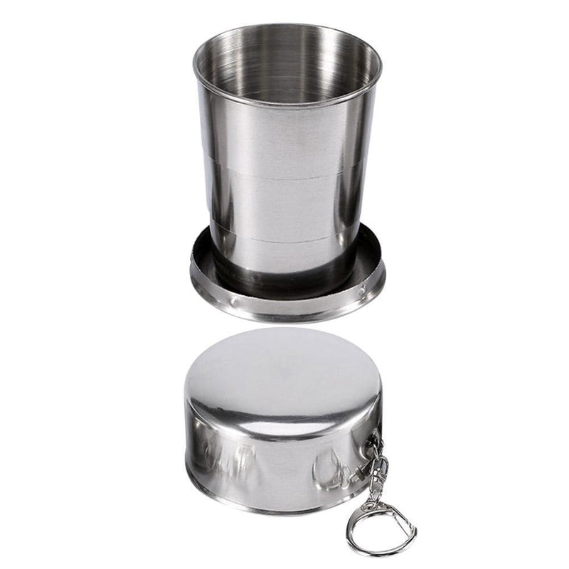 Stainless Steel Foldable Cup Outdoor Camping Travel Portable Teacup (150ml)