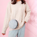 Women Chain Crossbody Bags Plush Fashion Small Round Shoulder Messenger Handbag