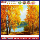 Diamond Painting Kit Riverside Woods Full Round Drill DIY Crafts Mosaic Pic