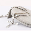 Boys Fashion Stainless Steel Gift Brave Pendant Cross Crystal Chain Necklace