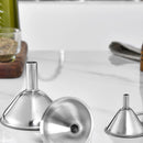 3x Mini Stainless Steel Oil Liquid Dispenser Kitchen Funnel+Cleaning Brush