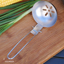 Stainless Steel Home Cooking Camping Picnic Folding Spork (Slotted Spoon) Newly