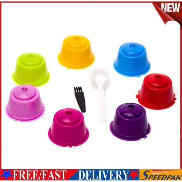 7pcs Coffee Capsules for Nescafe Dolce Gusto Reusable Coffee Filter Cup Pod #F