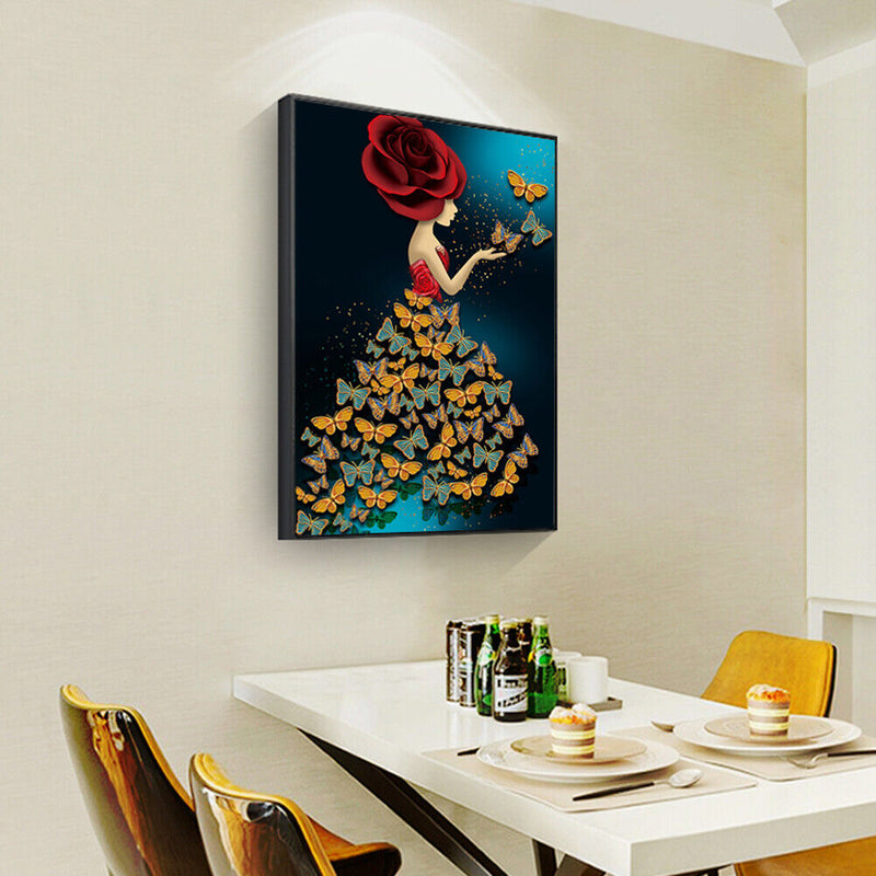 Diamond Painting Butterfly Girl Irregular Mosaic Wall Picture DIY Kit 30x40cm