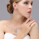 Day Heart Animal Necklace Owl Pendant Shiny Diamond Necklace I Love You Forever