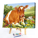 Cow on Grass Oil Paint By Numbers Kits DIY Handpainted on Canvas Wall Pictures
