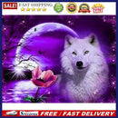 11CT Animal White Fox Full Cross Stitch Stamped Embroidery Kit Needlework Gif