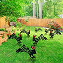 Acrylic Hollow Easter Bunny Ornaments Backyard Lawn Stake Yard Decor (E) Newly