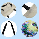 Flowers and Bird Printed Shoulder Shopping Bag Casual Large Tote Handbag