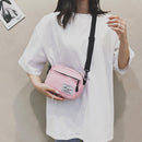 Fashion Women Canvas Patchwork Crossbody Phone Bag Mini Handbags (Pink)