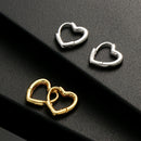 Small Jewelry Women Hypoallergenic S925 Studs Hoop Earrings Heart Shaped