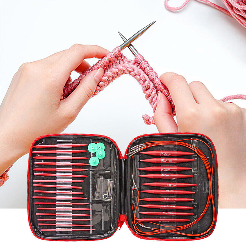 13 Pairs Knitting Tools Sweater Needles DIY Hand Sewing Crochet Knit Set Newly