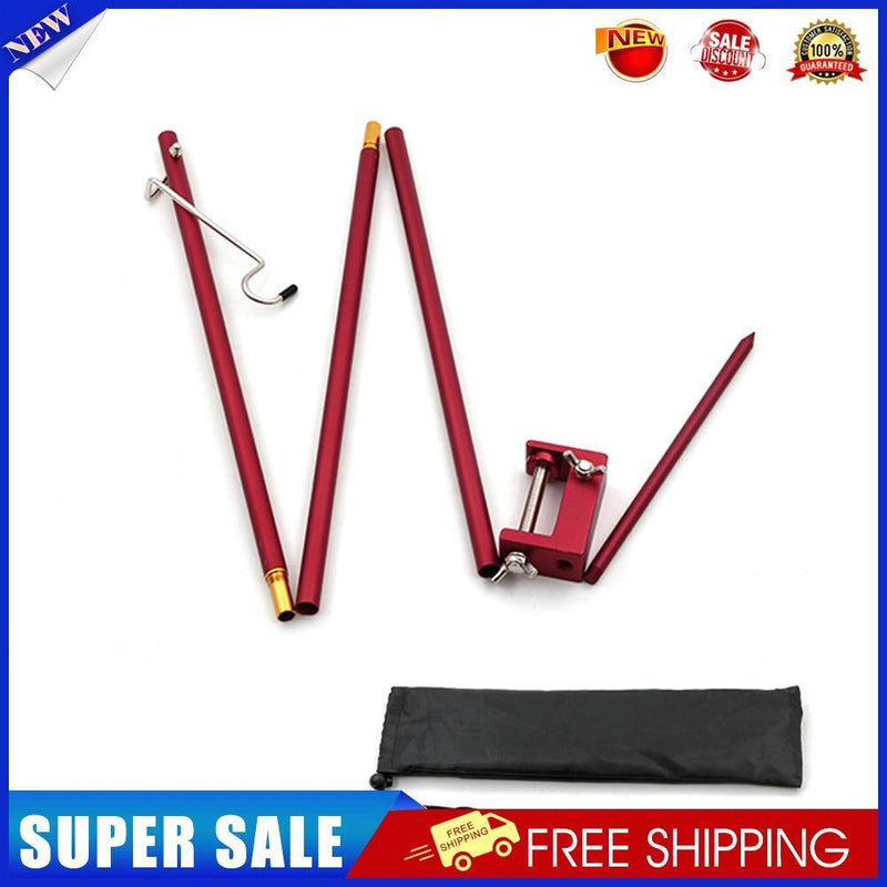 Folding Lamp Pole Camping Bracket Hook Outdoor Light Stand Tripod (Red)