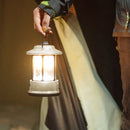Retro Outdoor Camping Lamp Type-C USB Rechargeable Portable Lantern (White)