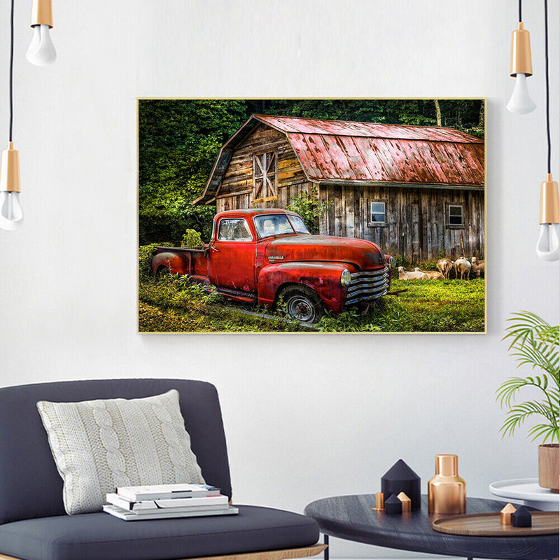 DIY Cabin Car Rhinestone Picture Mosaic Full Round Drill Diamond Painting Craft