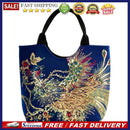 Ethnic Women Peafowl Embroidery Shoulder Bag Canvas Large Handbag Crossbody Bags