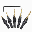 1/4 inch Hex Shank Countersink Drill Woodworking Bit Drilling Set (5pcs)
