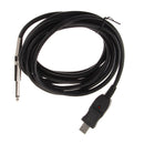 Guitar Bass 1/4'' 6.3mm To USB Link Connection Instrument Cable Adapter