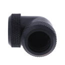 14mm OD G1/4 Inner Thread 90 Degree Water Cooling Tube Connector(Black) Newly