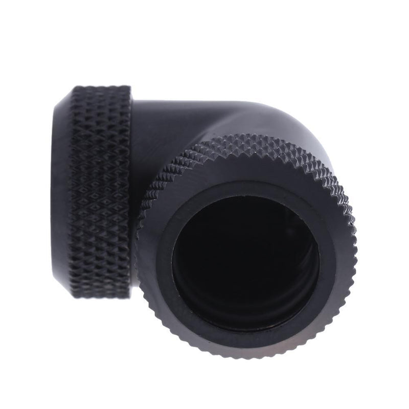 14mm OD G1/4 Inner Thread 90 Degree Water Cooling Tube Connector(Black) Newly