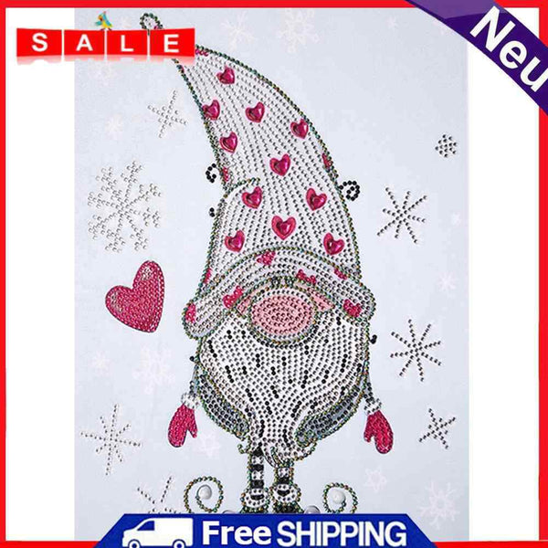 5D Diamond Painting DIY Rhinestone Special Shaped Love Heart Gnome Pictures Kit