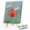Canvas Painted Oil Paint By Numbers Pink Bird DIY Wall Art Modern Bedroom Decor