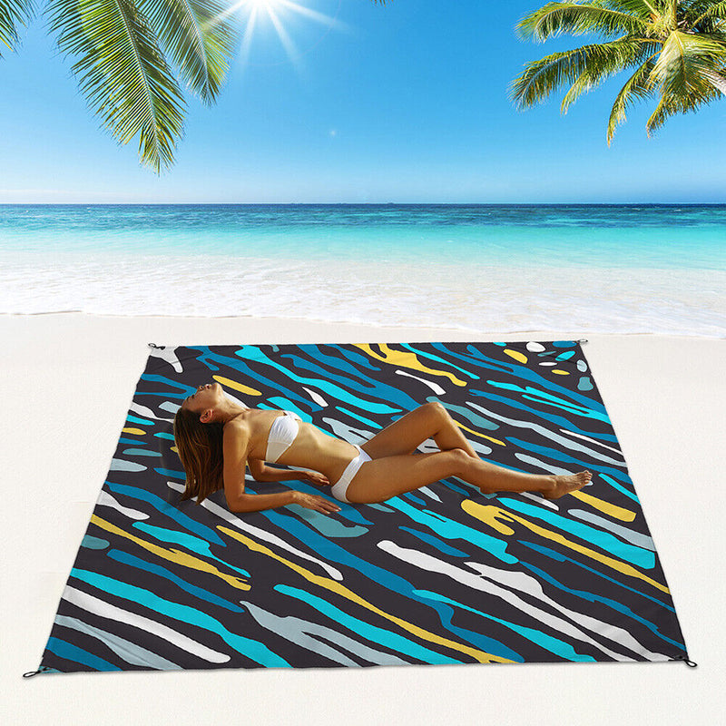 #A Multifunctional Folding Beach Blanket Practical Outdoor Camping Mat Supplies