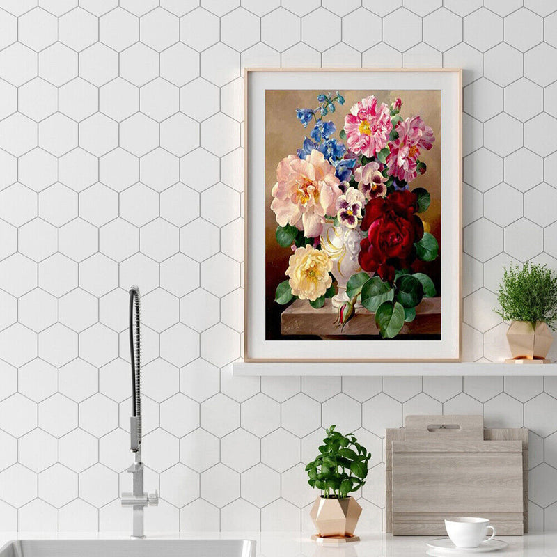 Oil Paint By Numbers A Bouquet Coloring Picture Digital Drawing