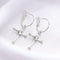 Woman Party Accessories Jewelry Diamante Cross Earrings Stud Earrings Dangle