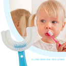 Silicone U-shaped Toothbrush 360 Degree Soft Brush for Kids (Handle Blue) Newly