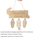 Wooden Eid Mubarak Hanging Lantern Pendant Table Ornament Crafts Accessories